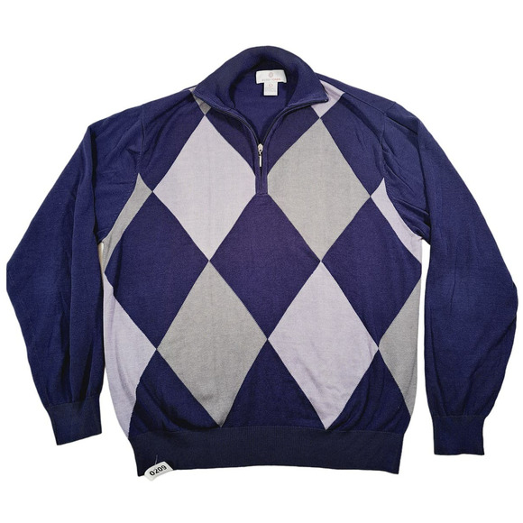 Bobby Chain Other - Bobby Chain Men's 1/4 Zipper Sweater Blue & Gray Size Large